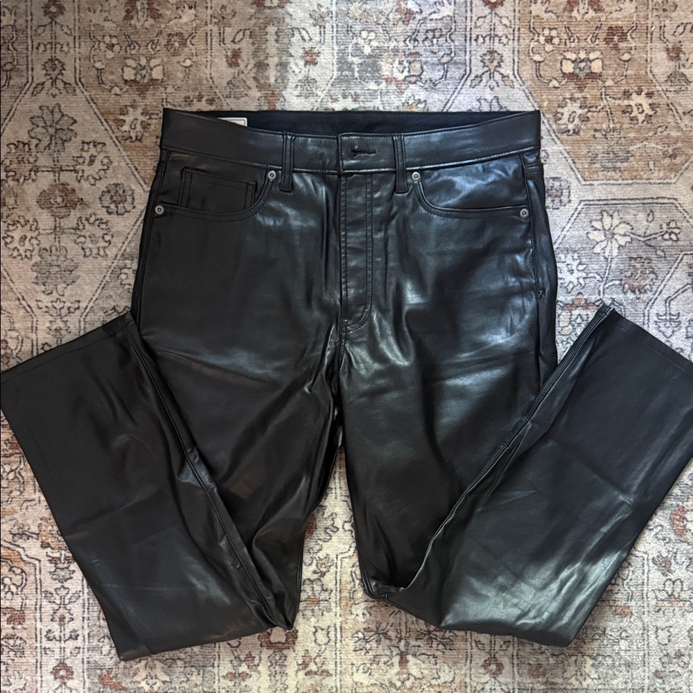 Gap NWOT Black Faux Leather Jeans - Classic Slim Fit
